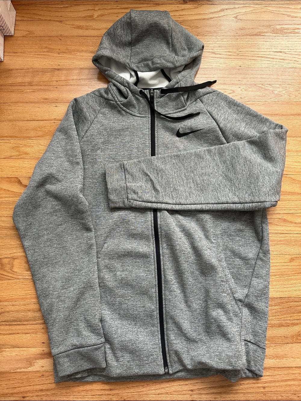 Nike Men’s Dryfit Gray Full-Zip Hooded Jacket size Large